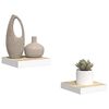 vidaXL Sv&auml;vande v&auml;gghyllor 2 st ek och vit 23x23,5x3,8 cm MDF