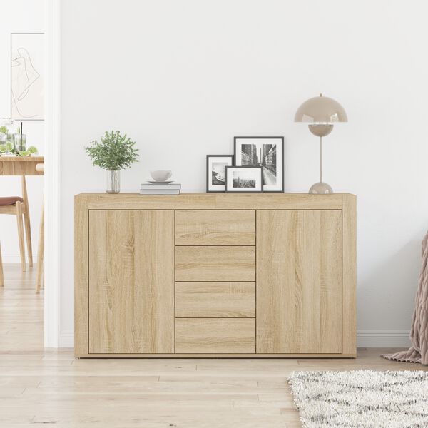 vidaXL Sideboard med l&aring;da Sonoma-ek 120 x 36 x 69 cm Konstruerat tr&auml;