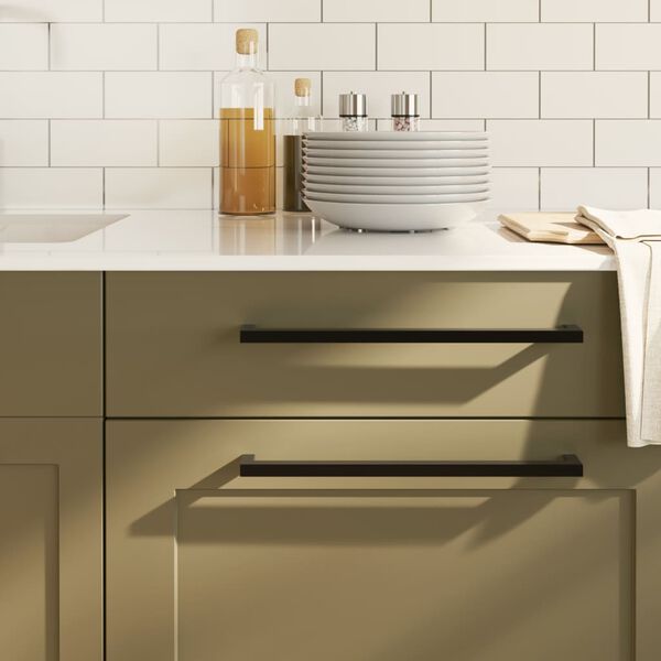 vidaXL Skåphandtag 5 st svart 320 mm rostfritt stål