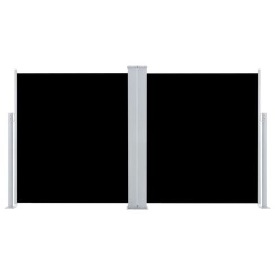 vidaXL Infällbar sidomarkis dubbel 170x600 cm svart