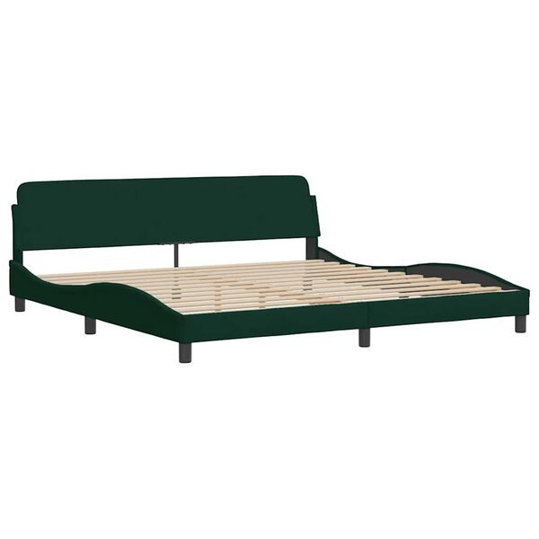 vidaXL Bed Frame "Dover" Dark Green 200x200 cm Velvet