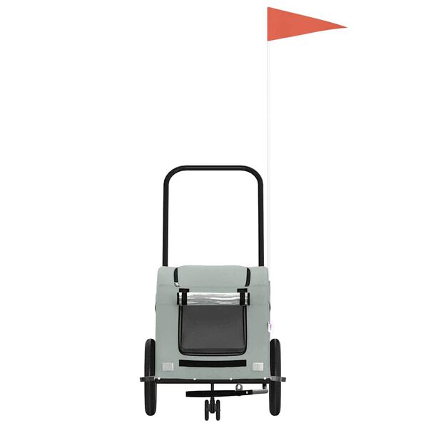 vidaXL Cykelvagn för djur grå oxfordtyg och järn