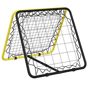 vidaXL Fotbollsn&auml;t med rebounder dubbel justerbart gul och svart st&aring;l