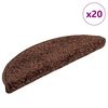 vidaXL Trappmattor 20 st 56x17x3 cm bruna halvrunda