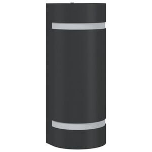 vidaXL Utomhusv&auml;gglampor 2 st svart gjuten aluminium