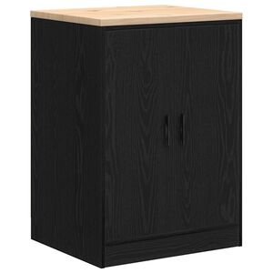 vidaXL Garagesk&aring;p svart 60x51x85 cm massiv tr&auml; furu