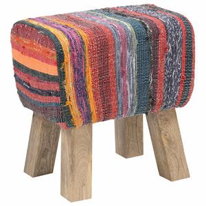 vidaXL b&auml;nk 40 x 30 x 45 cm &Auml;kta l&auml;der Flerf&auml;rgsdesign