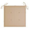 vidaXL Trädgårdsstolar med beige dynor 6 st massiv teak