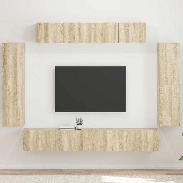 vidaXL TV-sk&aring;p 8 pcs Sonoma-ek