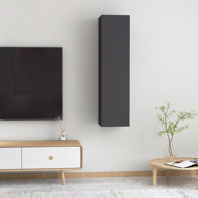 vidaXL TV-skåp 2 st grå 30,5x30x60 cm konstruerat trä