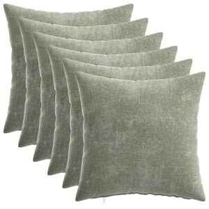 vidaXL Kudd&ouml;verdrag 6 st HEERLEN Gr&ouml;n 30 x 30 cm Chenilletyg