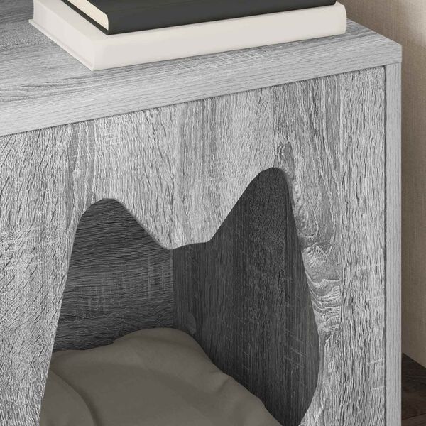 vidaXL Katt hus Gr&aring; Sonoma 42,5 x 40 x 53,5 cm Konstruerat tr&auml;