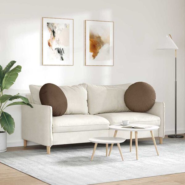 vidaXL Sittkuddar 2 pcs Brun &Oslash;50 x 19 cm tyg