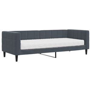 vidaXL Dagb&auml;dd med madrass m&ouml;rkgr&aring; 80x200 cm sammet