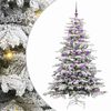 vidaXL Plast Hingad Julgran med LED -remsljus Vit 180 cm PE och PVC