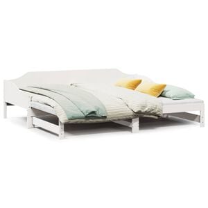 vidaXL Dagb&auml;dd med extras&auml;ng 90x200 cm massiv furu