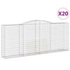 vidaXL Gabion b&aring;gformad 20 st 400x50x160/180 cm galvaniserat j&auml;rn