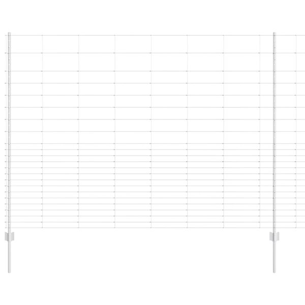 vidaXL St&auml;ngsel med stolpe Silver 1,6 x 25 m St&aring;l