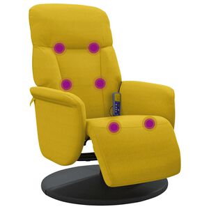 vidaXL Massagef&aring;t&ouml;lj med fotst&ouml;d gul sammet