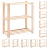 vidaXL F&ouml;rvaringshylla 3 hyllor 10 st 80x38x90 cm massiv furu 150 kg