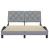 vidaXL Bed Frame with LED without Mattress Light Grey 140x200 cm Fabric