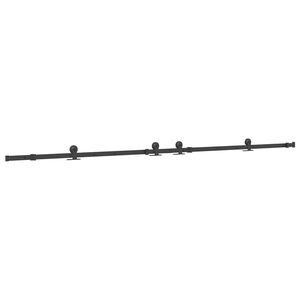 vidaXL Skjutd&ouml;rrsbeslag 305 cm st&aring;l svart