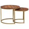 vidaXL Nesting Kaffe Bord 2 st Honung brun 50 x 50 x 40 cm