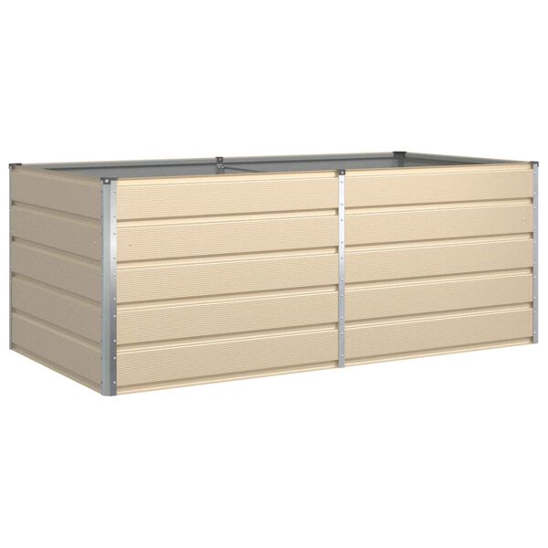 vidaXL Planteringsk&auml;rl Elfenben 195 x 100 x 45 cm Galvaniserat St&aring;l