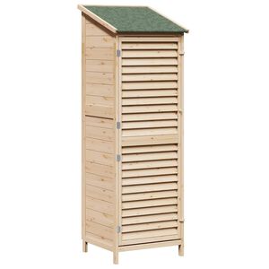 vidaXL Tr&auml;dg&aring;rdshus med tak Naturlig 59 x 56 x 176 cm Massivt Furu