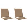 vidaXL Sitt- och Ryggkuddar 2 pcs Taupe 47 x 45 x 2 cm Polyester