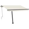 vidaXL Fristående markis manuellt infällbar 350x250 cm gräddvit