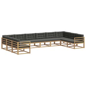 vidaXL Utomhussoffset 10 st Vit och antracit