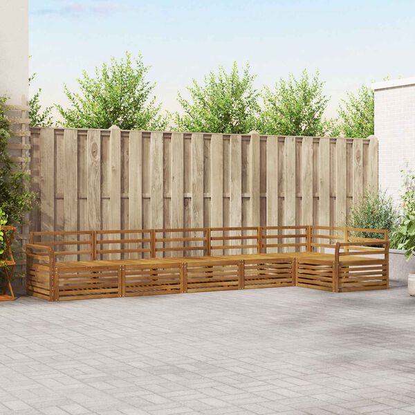 vidaXL Utomhussoffset 6 pcs Naturf&auml;rg Massivt Akaciatr&auml;