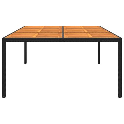 vidaXL Trädgårdsbord 200x150x75 cm akaciaträ och konstrotting svart