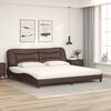 vidaXL Bed with Mattress "Hvar" Brown 200x200 cm Faux Leather