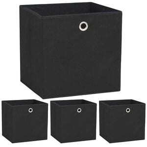 vidaXL F&ouml;rvaringsl&aring;dor 4 st non-woven tyg 32x32x32 cm svart