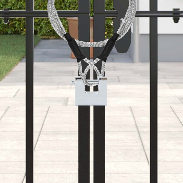 vidaXL H&auml;ngl&aring;s 2 pcs Silver 5 x 1,9 x 4,5 cm J&auml;rn