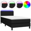 vidaXL Rams&auml;ng med madrass & LED svart 100x200 cm tyg