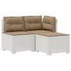 vidaXL 3-sits tr&auml;dg&aring;rdsoffa med kuddar Rattan-look 3-sits PP Vit