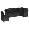 vidaXL Loungegrupp med dynor 6 delar svart konstrotting