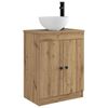 vidaXL Badrumsspegel med handfat Artisan-ek 54 x 35 x 83 cm
