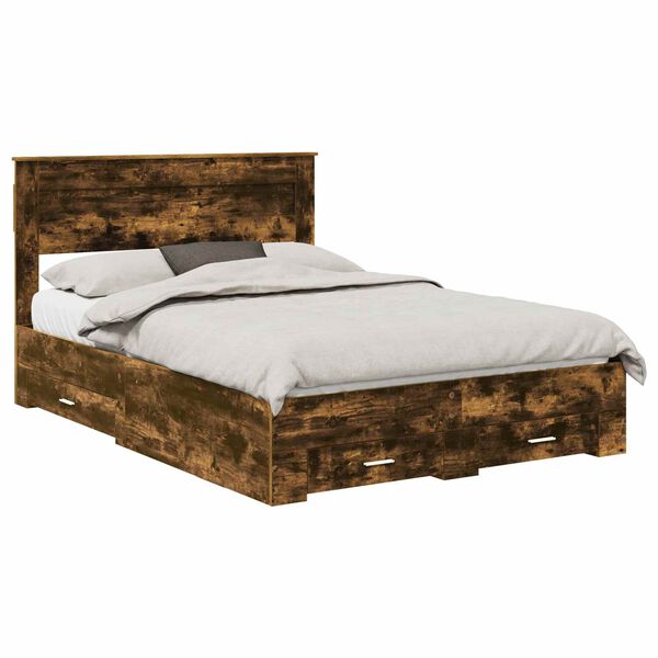 vidaXL S&auml;ngram med l&aring;da med huvudgavel med lagring Konstruerat tr&auml;