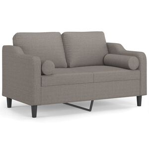 vidaXL 2-sits soffa med prydnadskuddar taupe 120 cm tyg