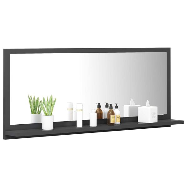 vidaXL Badrumsspegel gr&aring; 90x10,5x37 cm konstruerat tr&auml;