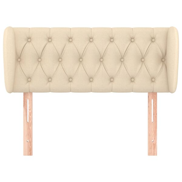 vidaXL S&auml;nggavel med kanter gr&auml;ddvit 93x23x78/88 cm tyg