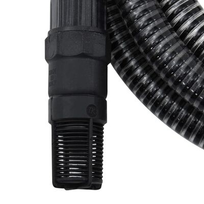 vidaXL Sugslang med kopplingar mässing svart 1" 4 m PVC