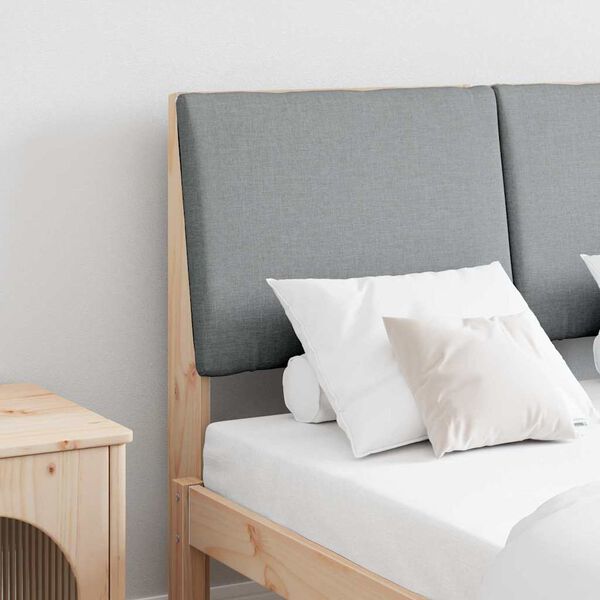 vidaXL Kl&auml;dd s&auml;nggavel Ljusgr&aring; 120 cm Massiv furu