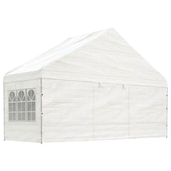 vidaXL Paviljong med tak vit 8,92x5,88x3,75 m polyeten