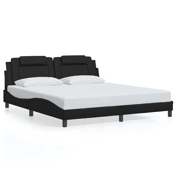 vidaXL Bed Frame "Viana" without Mattress Black 180x200 cm Faux Leather