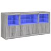 vidaXL Sk&auml;nk med LED-belysning gr&aring; sonoma 142,5x37x67 cm